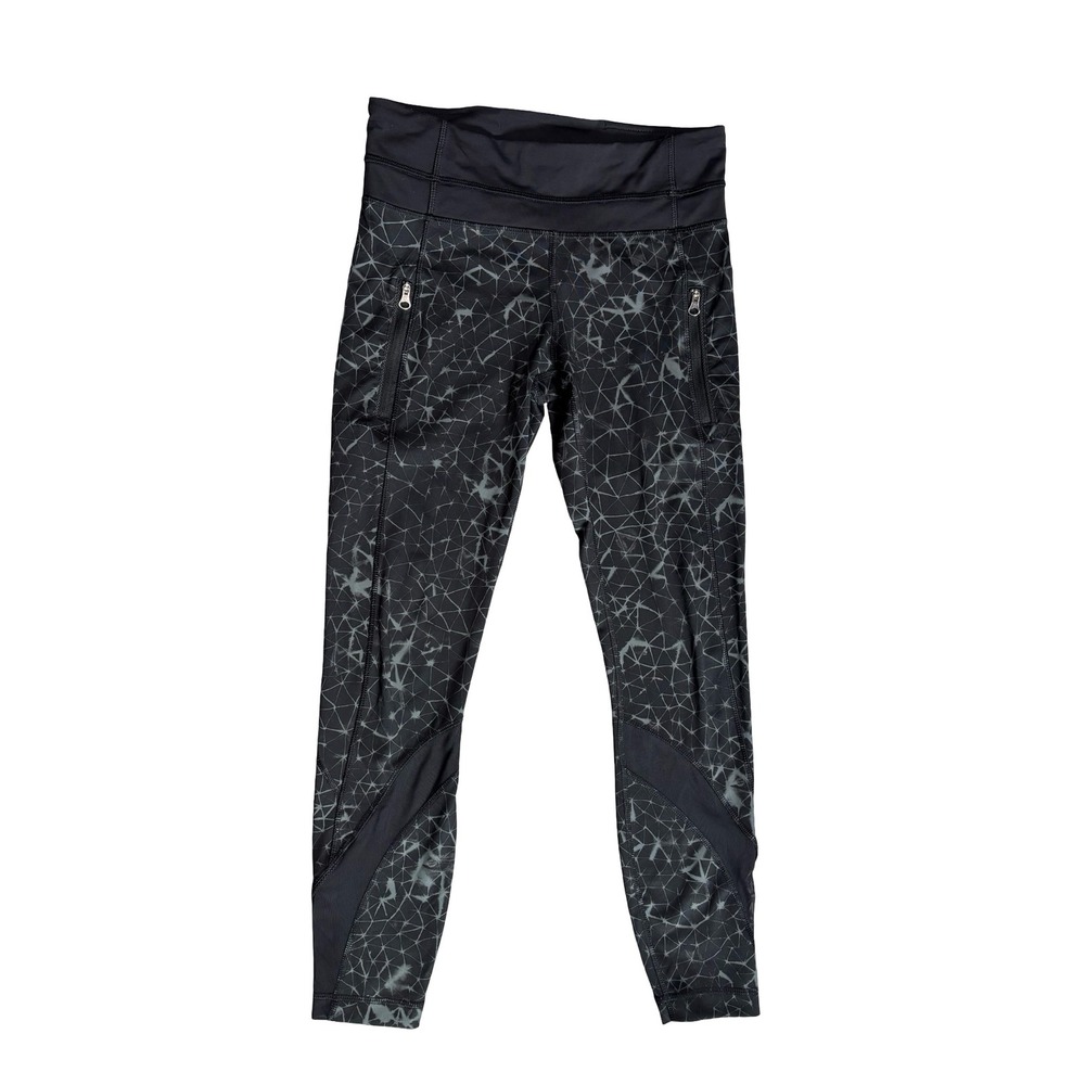 Lululemon Geometric Constellation Mesh Leggings Size 4 Black Gray